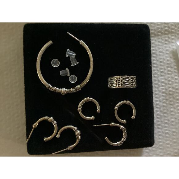 4172 NIP 7 Pc. Set Ear Cuffs Clip Wrap Earrings Antique Silver Tribal Indian - Picture 1 of 2